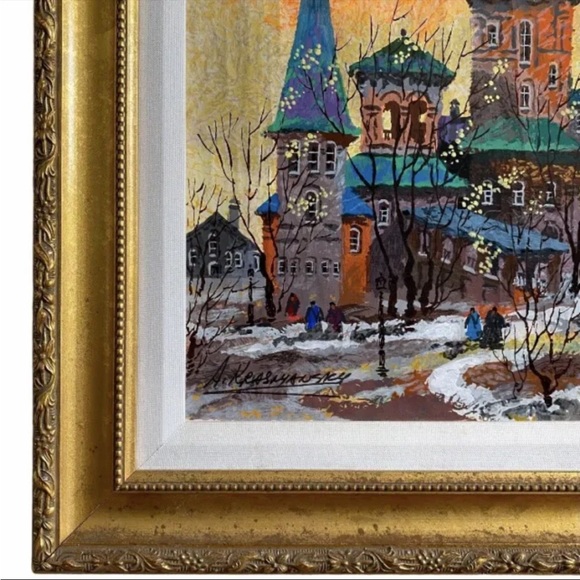 Rare Anatole Krasnyansky Signed Artist Proof Acrylic Cityscape Serigraph Framed - Picture 4 of 11